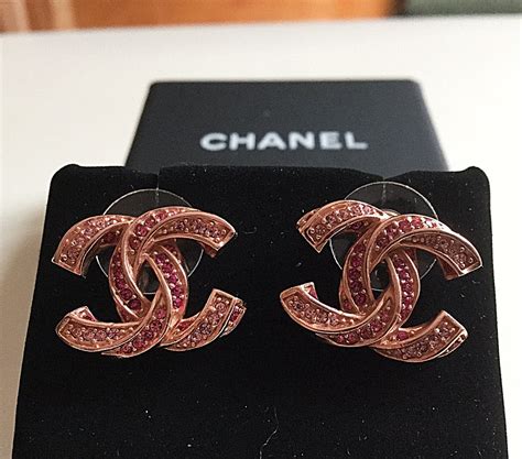 chanel gold baroque earrings melb|chanel rose gold earrings.